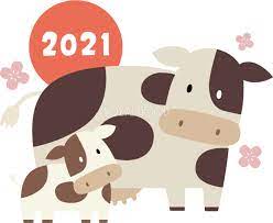 親子の牛と花 2021 かわいい丑年イラスト無料 フリー86086 素材good 無料 イラスト イラスト 牛イラスト