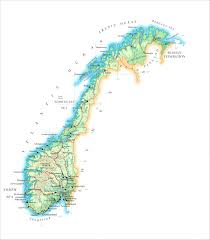 Norway Large Detailed Physical Map Of Norway With Roads Cities And Airports Norway Map Tourist Map Detailed Map