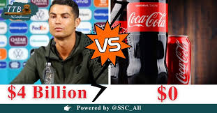 The company's share price dropped from $56.10 to $55.22 almost immediately after ronaldo's gesture, a 1.6% dip. Cristiano Ronaldo Beats Coca Cola With 4 Billion To Zero The Teddybare