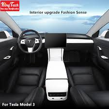 For Tesla Model 3 Pearl White Interior Decoration Modified Full Set Central Control Instrument Console Trim Inerior Accessories Interior Mouldings Aliexpress