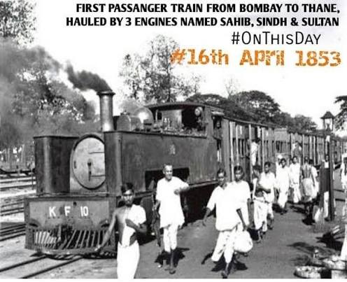 The First Railway Engine at Indore,, in Holkar State time.. On the track Pulled by state elephant.. rare pic