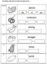 Bahasa Malaysia Prasekolah Latihan Buah Buahan Kindergarten Worksheets Preschool Writing School Kids Activities