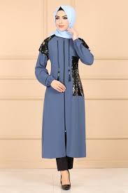 Modaselvim Kap Fermuarli Kapsonlu Kap 6022mm216 Indigo Fashion Islamic Dress Dresses