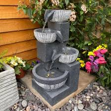 The solar panel either forms a part of the fountain, or is separately mounted. Tranquility Eclipse 4 Bowl Contemporary Water Feature Water Feature