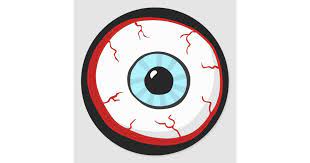 Then, draw a smaller circle inside of each circle and shade the smaller circles in to make the pupils. Bloodshot Eye Ball Funny Cartoon Stickers Zazzle Com