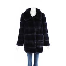 Details About Yves Salomon Rex Rabbit Fur Coat Sz 40