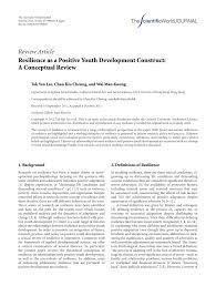 Pdf Resilience As A Positive Youth Development Construct A Conceptual Review