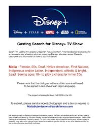 How do you audition to be in a movie? Disney Casting Deaf Actress For Tv Series Hearing Like Me