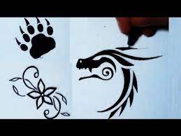 The result turned out like this bear paw tattoo. Drawing 3 Simple Tattoos Flower Bear Paw Dragon Youtube