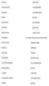 Italian Words For Emotions And Feelings Learn Italian Italian Words Italian Vocabulary Learning Italian