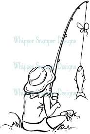 Download Little Girl Fishing Rubber Stamp Fish Drawings Art Lessons Middle School Rock Painting Designs