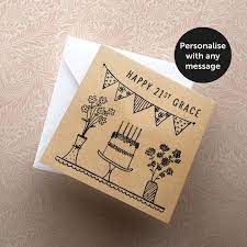 Personalised Afternoon Tea And Bunting Celebration Card Etsy In 2021 Bunting Design Cards Personalized Card