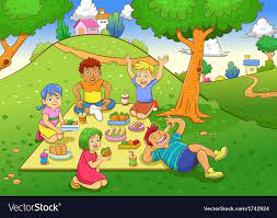 Picnic picture composition for class 6. Picnic Royalty Free Vector Image Vectorstock Picnic Images Picture Composition Picture Comprehension