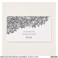 Black And White Business Card Black And White Flowers Card Modern Botanical Business Card Zazzle Com In 2020 Black And White Flowers White Flowers Black And White