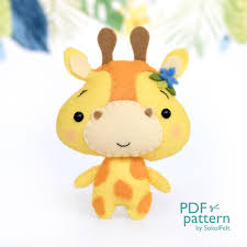 Giraffe Pdf Pattern Jungle Safari Baby Animal Toy Sewing Etsy Safari Baby Animals Animal Babies Toys Felt Toys Patterns