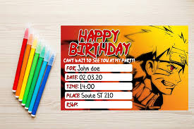 Anime birthday invitations has a variety pictures that connected to find out the most recent pictures of anime birthday invitations here, and with you can get invitations for sleepover party from anime birthday invitations japanese anime birthday invitation pink by miracarpathia from anime birthday. Amazon Com Happy Choice Invitation Cards Naruto Invantion Happy Birthday Fill In 20 Envelopes Light Weight 230 Gram Post Card Style Invites For Kids Party Home Kitchen
