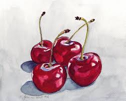 Pin By Dumont Fleur On Watercolor Cherries Painting Watercolor Art Watercolor Art Prints