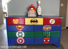 Diy Superhero Dresser Superhero Room Superhero Bedroom Diy Dresser Makeover