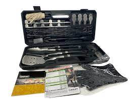 Chef's spatula, grill tongs, silicone basting brush, cleaning brush, extra cleaning brush head, 8 (4 pair) corn holders everything stores conveniently in aluminum carry case. Cuisinart Deluxe Grill Set Silver 20pc Barbecue Outdoor Grilling Stainless Steel For Sale Online Ebay