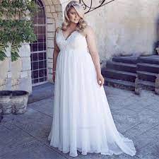 This bold gown isn't maternity, but we have a sneaking suspicion it would look even better worn by someone with a bump. Vestido De Noiva Plus Size Wedding Dress Lace V Neck Maternity Wedding Gowns For Pregnant Women Custom Made Bride Dresses 2020 Wedding Dresses Aliexpress