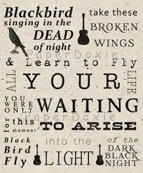 Blackbird Singing In The Dead Of Night Lyrics Blackbird Singing In The Dead Of Night Blackbird Print Beatles Song Lyrics Subway Art Beatles Art Home Dec Song Lyrics Art Blackbird Singing Beatles Art