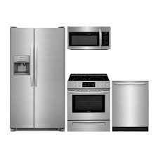 Shop for appliances at lowe's canada online store. Frigidaire Side By Side Refrigerator Electric Range Suite In Easycare Stainless Steel At Lowes Com In 2020 Side By Side Refrigerator Electric Range Kitchen Appliance Packages