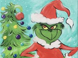 Grinch Painting With Traceable Online Step By Step Painting Tutorial Loosely outline all of the grinch. grinch painting with traceable