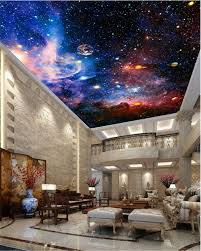 Space Galaxy Nebula Full Wall Ceiling Mural Photo Wallpaper Print Home 3d Decal Ebay Ceiling Murals Wallpaper Ceiling Decal Wall Art