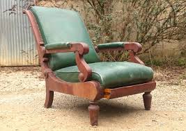 The seat and armrests are genuine leather. Antique Recliner 9 For Sale On 1stdibs
