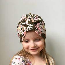 Turban Hat Vintage Look Girls Floral Turban Hat Newborn Etsy Girl Turban Hat Baby Turban Hat Toddler Turban Hat