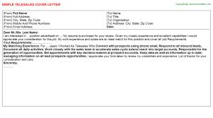 Telesales Cover Letter