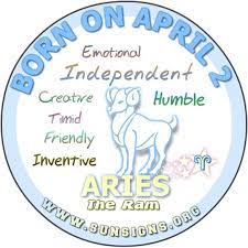 Although you may be stubborn at times, this is only a reflection of your grounded. April 2 Zodiac Horoscope Birthday Personality Sunsigns Org