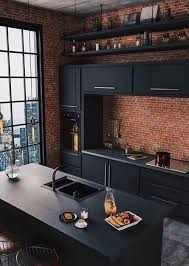 schwarz design kuche windowsill in der kuche schwarz style kuche black kitchen industrial style kitchen luxury houses entrance kitchen design