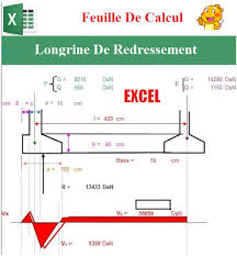 Feuille De Calcul Excel Longrine De Redressement Lire Lo En 2020 Calcul Planning De Gantt Calcul Beton