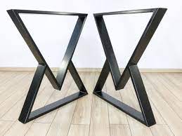 Create a modern industrial look to your dining space or kitchen area with this rectangular dining table in a stylish gray finish, supported by sleek track chrome metal legs with an x base design. Pin On Metal Furniture Design