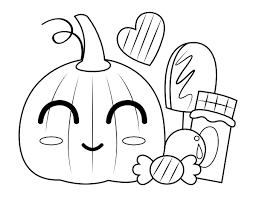 Jack o' lantern coloring pages feature images of a carved pumpkin associated with halloween. Printable Candy And Jack O Lantern Coloring Page