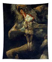 Old age, monsters, witches … Saturn Devouring His Son Tapestry For Sale By Francisco Goya