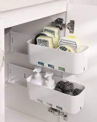 Under kitchen sink storage boxes. 17 Best Under Sink Organizers For Bathrooms And Kitchens Easy Under Sink Storage Ideas