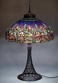 Original Tiffany Lamps The 22 Dragonfly Tiffany Laded Glass Lamp On A Bronze Junior Floor Tiffanylamp Tiffany Style Lamp Glass Lamp Stained Glass Lamps