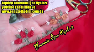 Kolay Ve Gosterisli Kirmizi Yazmaya Harika Igne Oyasi Yazma Oya Ornekleri Kurdele Oyasi