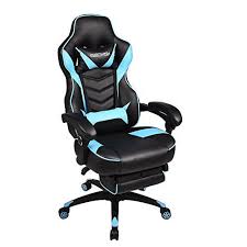 Max One Shop Racing Gaming Chair High Back Leather Recliner Swivel Executive Office Desk Seat Sky Blue Gaming Chair Pc Racing Games Gamer Chair