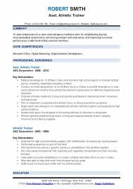 athletic trainer resume samples