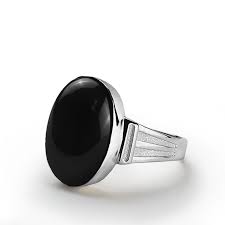 Black And Silver Mens Ring Men S Ring 925 Sterling Silver With Black Onyx Natural Stone Ring For Men Sterling Silver Mens Rings Mens Silver Rings Black Onyx Ring