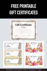 Use templates for gift certificates to create a printable gift certificate, personalized with the recipient's name, gift description, event, and more. Free Printable Gift Certificates Ideas For The Home