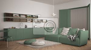 Sie erfordern oft mehr zeit für montage denn herkömmliche. Skandinavisches Modernes Wohnzimmer Mit Kuche Speisetisch Sofa Fototapete Fototapeten Lampe Wohn Architektur Myloview De