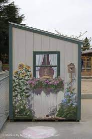 Decorate Your Garden Like An Artist My Desired Home Painted Shed Garden Mural Shed Mural