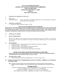 CITY OF HUNTINGTON PARK AGENDA FOR PARKS & RECREATION COMMISSION REGULAR  MEETING Wednesday, September 14, 2005 6:00 p.m. Cit