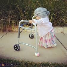Baby Costume Mini Walker Old Lady Wig Old Lady Halloween Old Lady Halloween Costume Baby Halloween