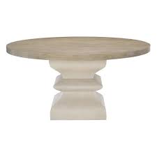 Sarabeth Modern French Brown Wood White Hexagon Pedestal Base Round Dining Table 60d Round Pedestal Dining Round Pedestal Dining Table Dining Table