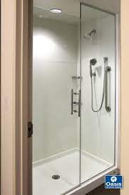 Oasis Shower Door Panel Featuring Full Height Fixed Panel Using A Channel System Glass Is 3 8 Tempered Safety Shower Door Panel Shower Doors Glass Shower